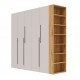Шафа Світ Меблів Спейс п'ятидверна з боковими полицями 220х220х57 см, дуб аппалачі / кашемір