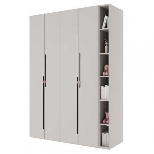 Шафа Світ Меблів Спейс чотиридверна з полицями 180х220х57 см, кашемір