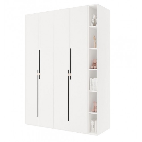 Шафа Світ Меблів Спейс чотиридверна з полицями 180х220х57 см, німфея альба
