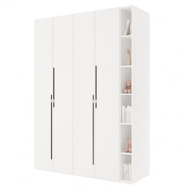 Шафа Світ Меблів Спейс чотиридверна з полицями 180х220х57 см, німфея альба