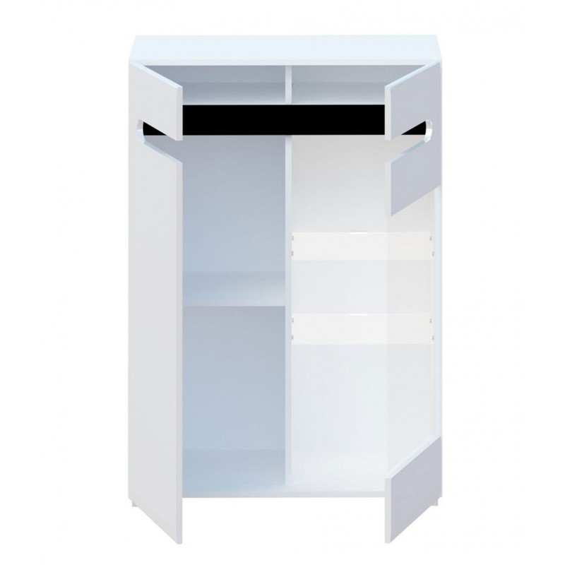 Комод Світ Меблів Бянко 2-дверний з вітриною 80 см Білий з чорною вставкою