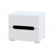 Тумба приліжкова Світ Меблів Бянко з 2 шухлядами 50 см Біла з чорною вставкою