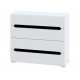 Комод Світ Меблів Бянко з 4 шухлядами 105 см Білий з чорною вставкою