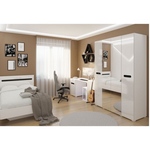 Ліжко Світ Меблів Бянко (без каркаса) 90х200 см, Біле з чорною вставкою