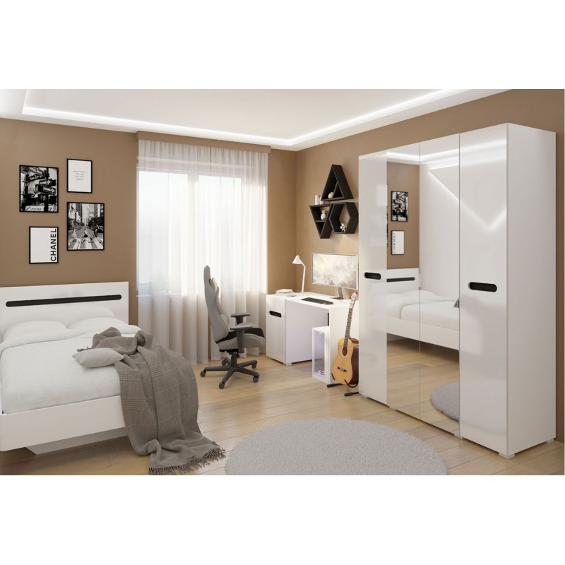 Ліжко Світ Меблів Бянко (без вкладу) 120х200 см, Біле з чорною вставкою