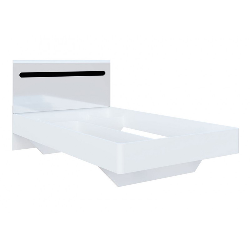 Ліжко Світ Меблів Бянко (без вкладу) 120х200 см, Біле з чорною вставкою