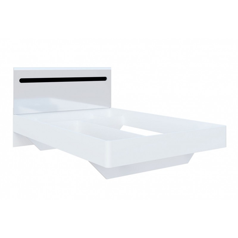 Ліжко Світ Меблів Бянко (без вкладу) 140х200 см, Біле з чорною вставкою
