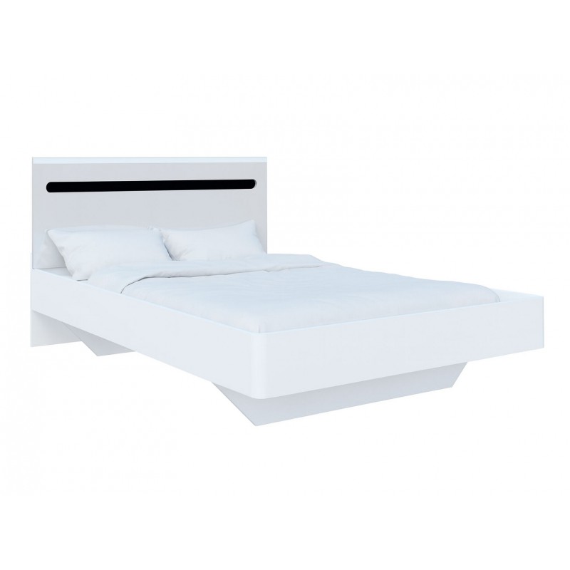 Ліжко Світ Меблів Бянко (без вкладу) 140х200 см, Біле з чорною вставкою