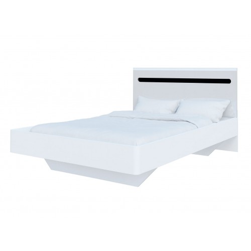 Ліжко Світ Меблів Бянко (без вкладу) 160х200 см, Біле з чорною вставкою