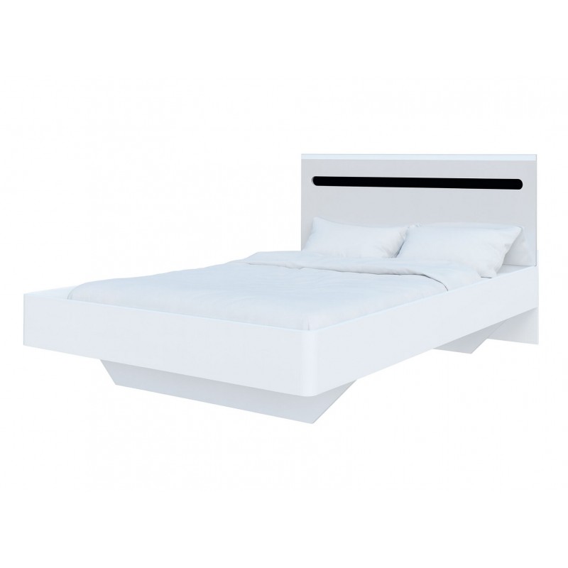 Ліжко Світ Меблів Бянко (без вкладу) 160х200 см, Біле з чорною вставкою