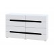 Комод Світ Меблів Бянко з 8 шухлядами 160 см Білий з чорною вставкою