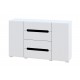 Комод Світ Меблів Бянко 2-дверний з 4 шухлядами 150 см, Білий з чорною вставкою