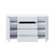 Комод Світ Меблів Бянко 2-дверний з 4 шухлядами 150 см, Білий з чорною вставкою