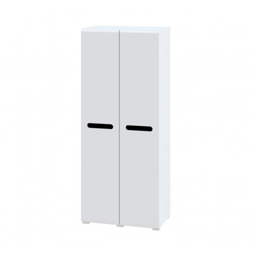 Шафа Світ Меблів Бянко 2-дверна 90 см, Біла з чорною вставкою