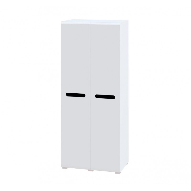 Шафа Світ Меблів Бянко 2-дверна 90 см, Біла з чорною вставкою