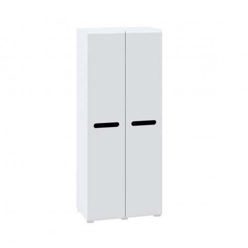 Шафа Світ Меблів Бянко 2-дверна 90 см, Біла з чорною вставкою