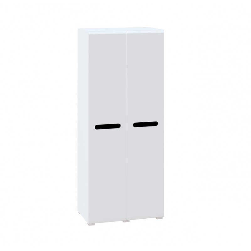 Шафа Світ Меблів Бянко 2-дверна 90 см, Біла з чорною вставкою