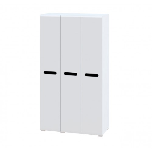 Шафа Світ Меблів Бянко 3-дверна 120 см, Біла з чорною вставкою