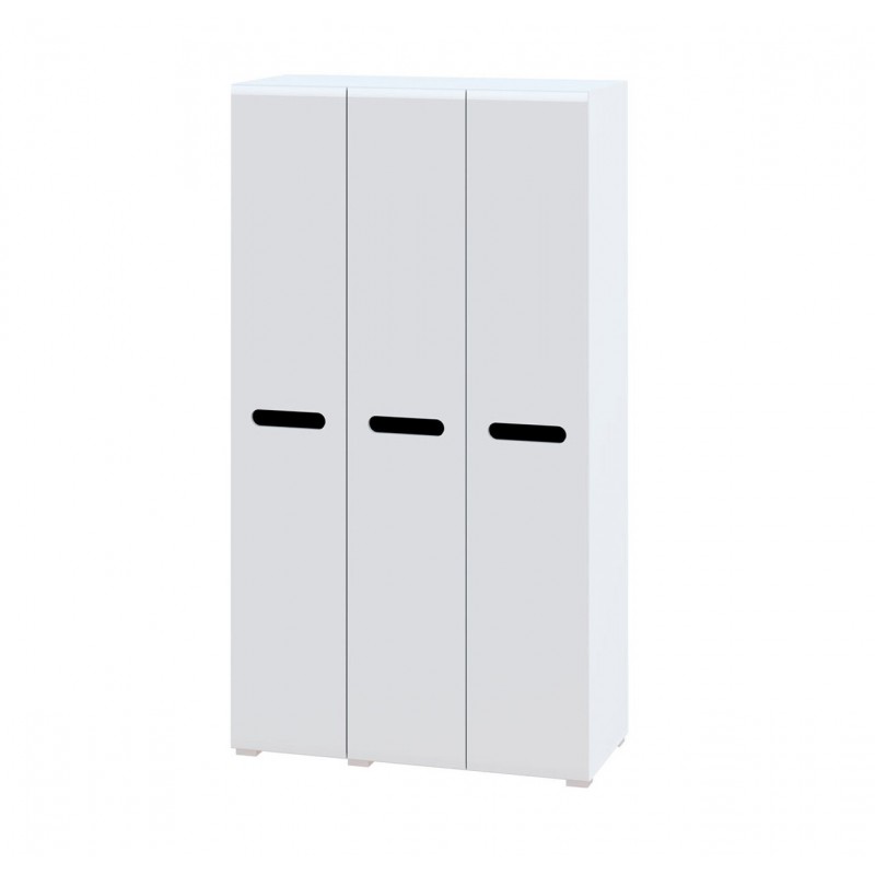 Шафа Світ Меблів Бянко 3-дверна 120 см, Біла з чорною вставкою