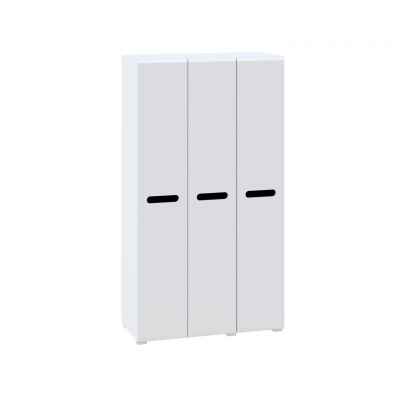 Шафа Світ Меблів Бянко 3-дверна 120 см, Біла з чорною вставкою