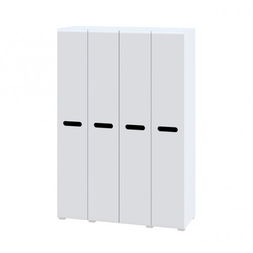 Шафа Світ Меблів Бянко 4-дверна 150 см, Біла з чорною вставкою