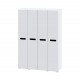 Шафа Світ Меблів Бянко 4-дверна 150 см, Біла з чорною вставкою