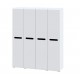Шафа Світ Меблів Бянко 4-дверна 180 см, Біла з чорною вставкою