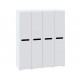 Шафа Світ Меблів Бянко 4-дверна 180 см, Біла з чорною вставкою
