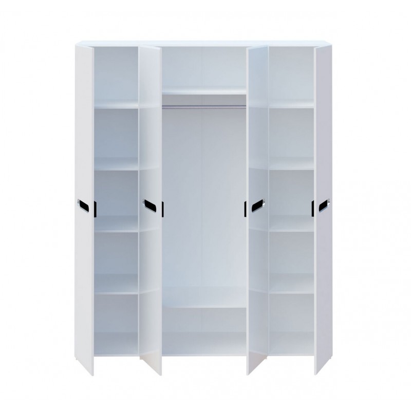 Шафа Світ Меблів Бянко 4-дверна 180 см, Біла з чорною вставкою