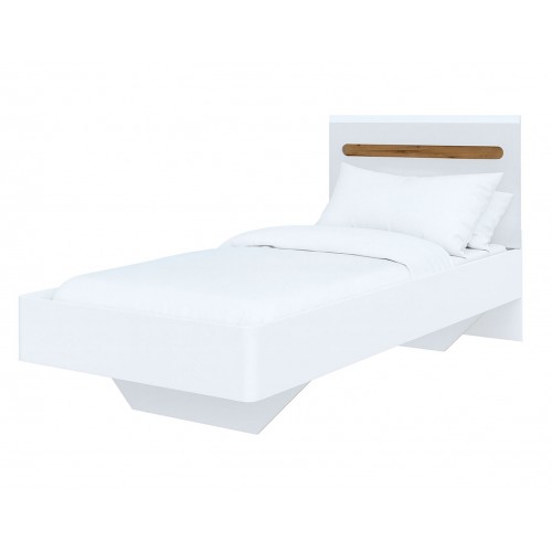 Ліжко Світ Меблів Бянко (без каркаса) 90х200 см, Біле з вставкою дуб аппалачі
