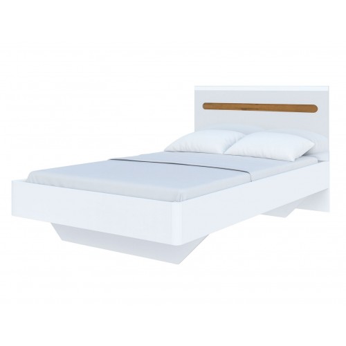 Ліжко Світ Меблів Бянко (без вкладу) 120х200 см, Біле з вставкою дуб аппалачі