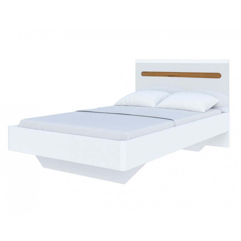 Ліжко Світ Меблів Бянко (без вкладу) 120х200 см, Біле з вставкою дуб аппалачі