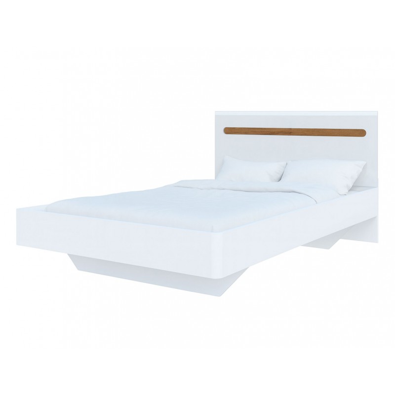 Ліжко Світ Меблів Бянко (без вкладу) 140х200 см, Біле з вставкою дуб аппалачі