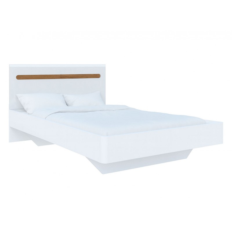 Ліжко Світ Меблів Бянко (без вкладу) 140х200 см, Біле з вставкою дуб аппалачі