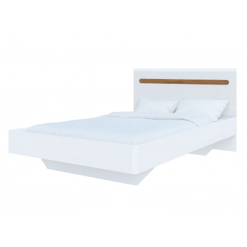Ліжко Світ Меблів Бянко (без вкладу) 160х200 см, Біле з вставкою дуб аппалачі