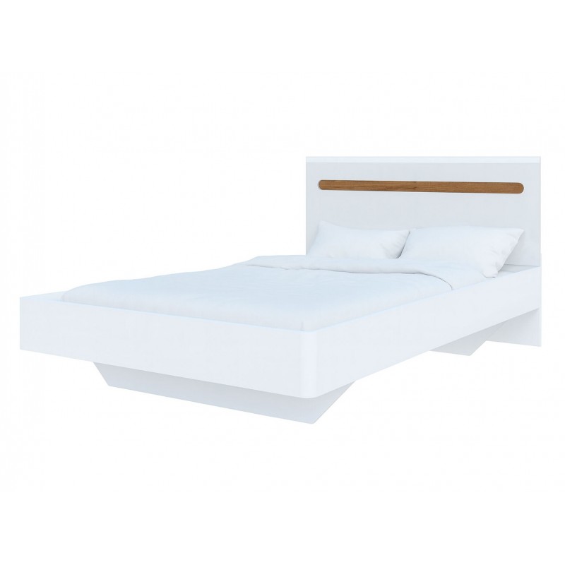 Ліжко Світ Меблів Бянко (без вкладу) 160х200 см, Біле з вставкою дуб аппалачі