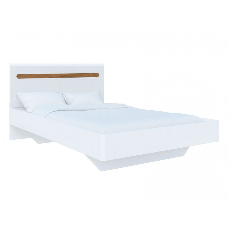 Ліжко Світ Меблів Бянко (без вкладу) 160х200 см, Біле з вставкою дуб аппалачі