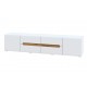 Тумба під ТВ Світ Меблів Бянко з 2 дверцятами та шухлядами 230 см, Біла з вставкою дуб аппалачі