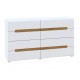 Комод Світ Меблів Бянко з 8 шухлядами 160 см Білий з вставкою дуб аппалачі