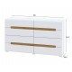 Комод Світ Меблів Бянко з 8 шухлядами 160 см Білий з вставкою дуб аппалачі