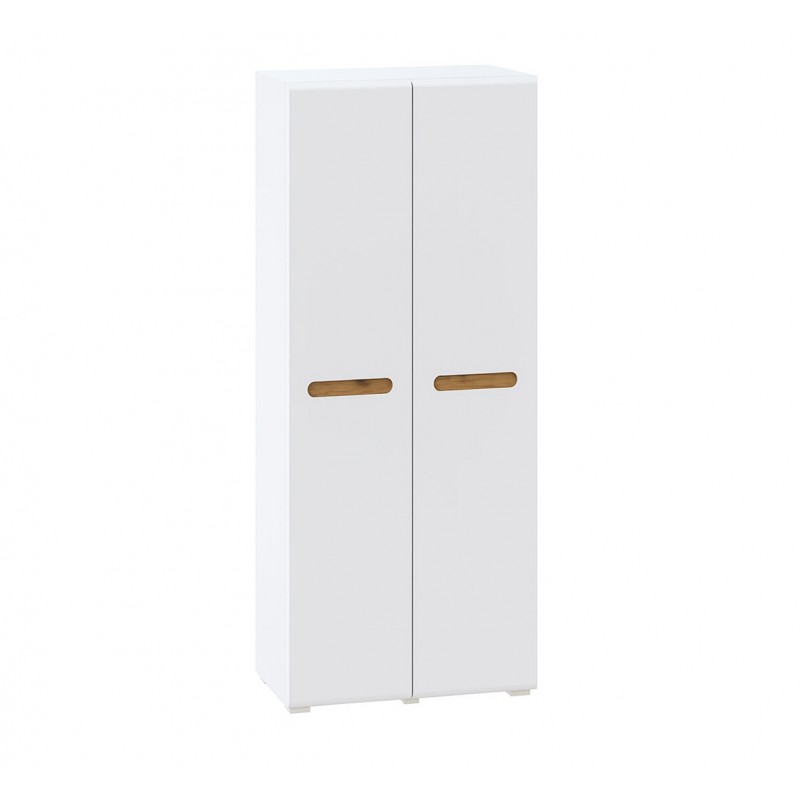 Шафа Світ Меблів Бянко 2-дверна 90 см, Біла з вставкою дуб аппалачі