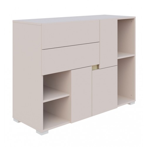 Комод Світ Меблів Маріо 3-дверний з шухлядами та полицями 120 см, Кашемір