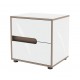 Тумба приліжкова права Світ Меблів Лінда з 2 шухлядами 50 см, Німфеа Альба, лак, вставки тоффі
