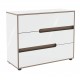 Комод Світ Меблів Лінда з 3 шухлядами 100 см, Німфеа Альба, лак, вставки тоффі