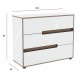 Комод Світ Меблів Лінда з 3 шухлядами 100 см, Німфеа Альба, лак, вставки тоффі