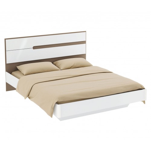 Ліжко Світ Меблів Лінда 160х200 см (без вкладу), Німфеа Альба, лак, вставки тоффі