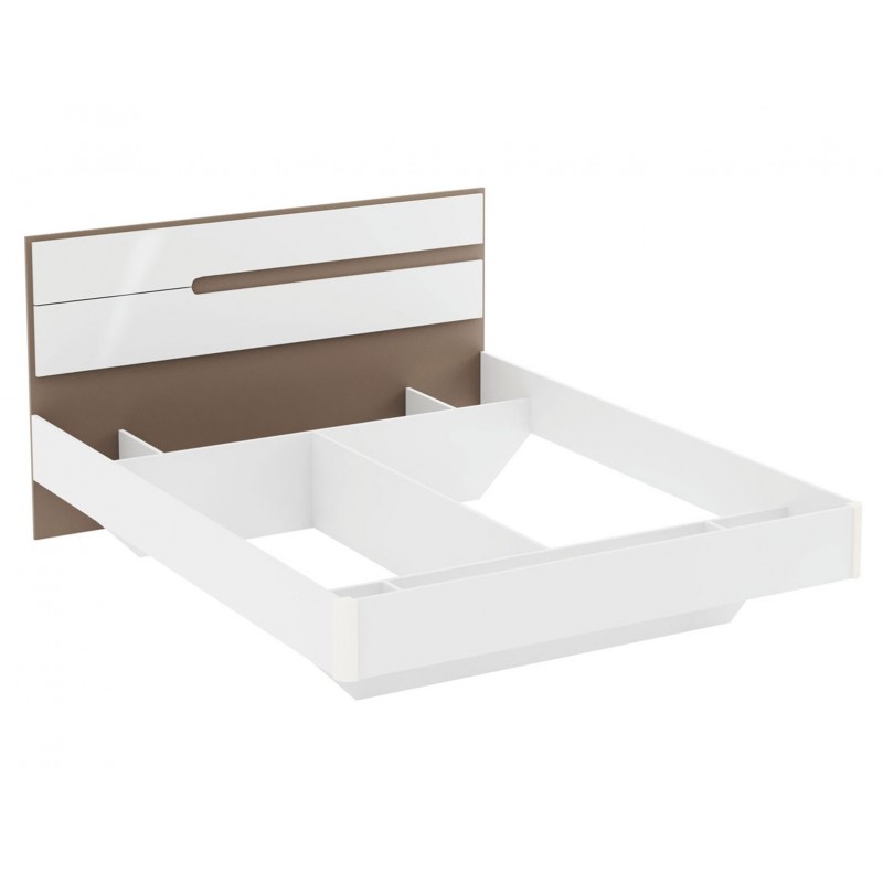 Ліжко Світ Меблів Лінда 160х200 см (без вкладу), Німфеа Альба, лак, вставки тоффі