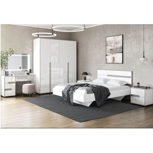 Туалетний столик Світ Меблів Лінда з 3 шухлядами 120 см, Німфеа Альба, лак, вставки тоффі