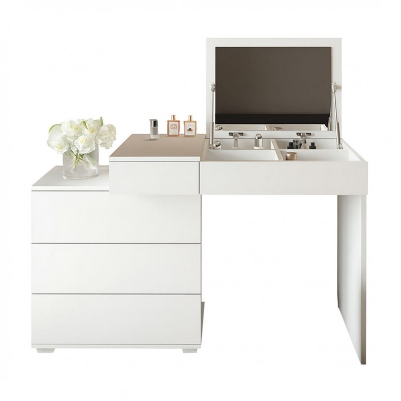 Туалетний столик Світ Меблів Мая з шухлядами та підйомним дзеркалом 117,4 см, Німфеа альба