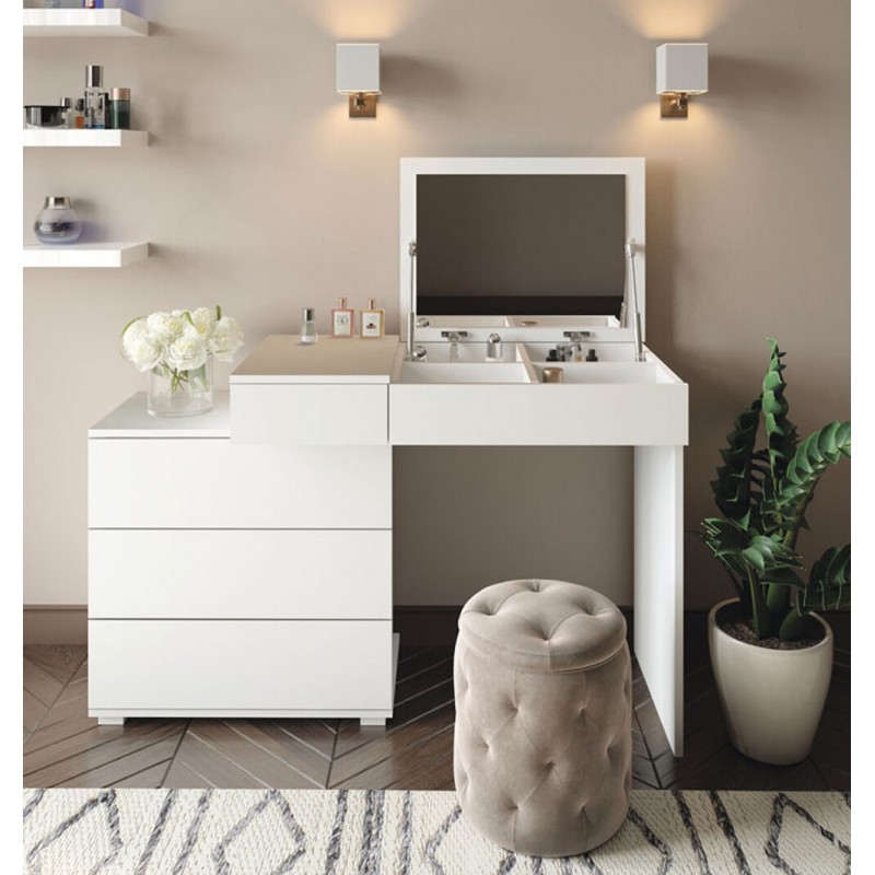 Туалетний столик Світ Меблів Мая з шухлядами та підйомним дзеркалом 117,4 см, Німфеа альба